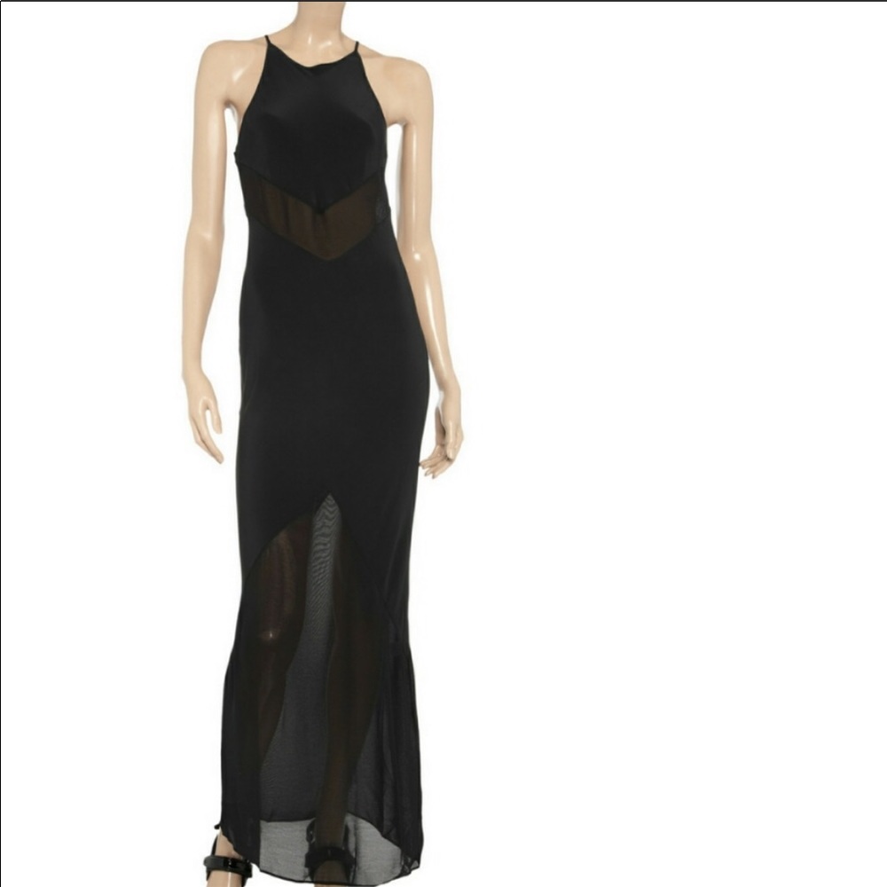 T By Alexander Wang Silk and Mesh Dress